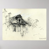 Oud Wooden House in Russia Print (Voorkant)