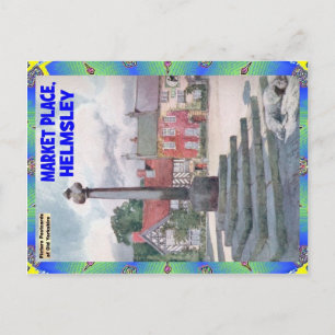 OUD YORKSHIRE - MARKTPLAATS - HELMSLEY BRIEFKAART