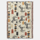 Oud zebra patroon rustieke boho safari print deken (Voorkant Verticaal)