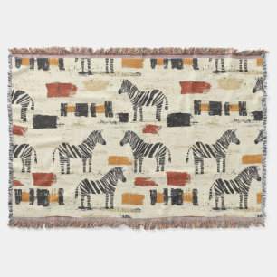 Oud zebra patroon rustieke boho safari print deken