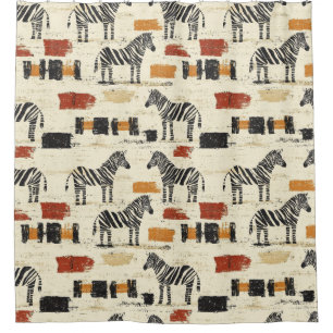 Oud zebra patroon rustieke boho safari print douchegordijn