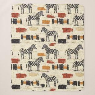 Oud zebra patroon rustieke boho safari print sherpa deken