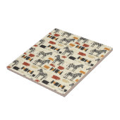 Oud zebra patroon rustieke boho safari print tegeltje (Zijkant)