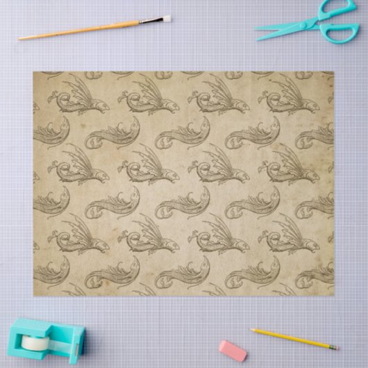 Oud Zee creaties op bruine ontkoppeling Tissuepapier (Craft)