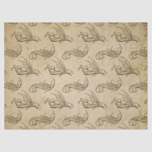 Oud Zee creaties op bruine ontkoppeling Tissuepapier (Voorkant)