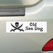 Oud Zee Dog Bumpersticker (Op auto)