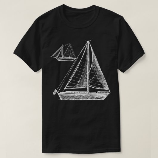 Oud-zeeboot-zeilboot Lover T-shirt (Design voorkant)