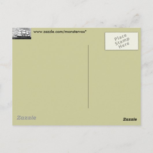 Oud zeilschip briefkaart (Achterkant)