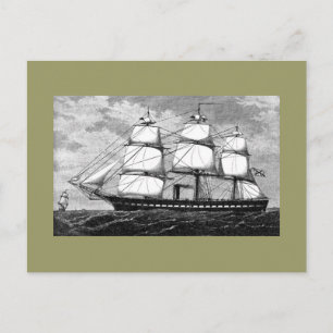 Oud zeilschip briefkaart