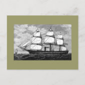 Oud zeilschip briefkaart (Voorkant)