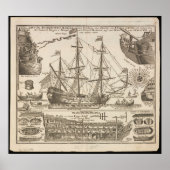 Oud zeilschip Print Poster (Voorkant)