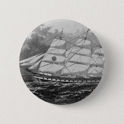 Oud zeilschip ronde button 5,7 cm (Voorkant)