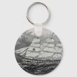 Oud zeilschip sleutelhanger
