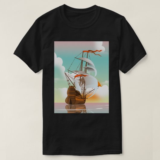 Oud zeilschip t-shirt (Design voorkant)
