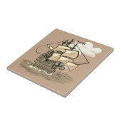 Oud zeilschip tegeltje (Zijkant)
