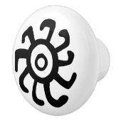 Oud Zonnebeeld Geoglyph symbool Petroglyph Amerin Keramische Knop (Rechts)