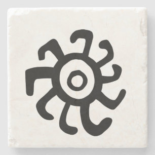 Oud Zonnebeeld Geoglyph symbool Petroglyph Amerin Stenen Onderzetter