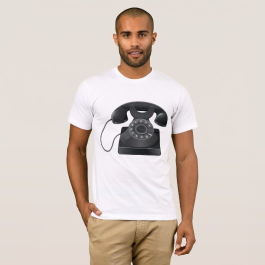 Oud zwart telefoon Mannen T-shirt (Voorkant volledig)