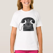 Oud zwart telefoon meisjes T-shirt (Voorkant)