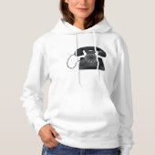 Oud Zwart Telefoon Vrouwen Hoodie (Voorkant)