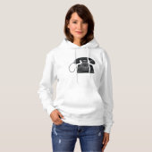 Oud Zwart Telefoon Vrouwen Hoodie (Voorkant volledig)