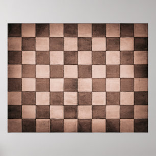 Oud zwart-wit betegeld steenwandtextuur achterzijd poster