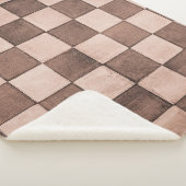 Oud zwart-wit betegeld steenwandtextuur achterzijd sherpa deken (3/4)