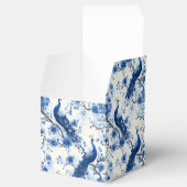 Oudblauwe Franse Chinoiserie Waterverf Pauw Bedankdoosjes (Geopend)
