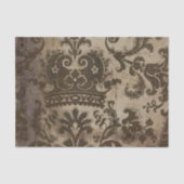 Oudbruin kroonmotief rustieke decoupage tissuepapier (Voorkant)