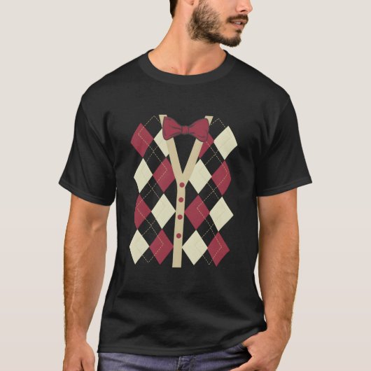 Oude 100 dagen van school argylepatroon t-shirt (Voorkant)