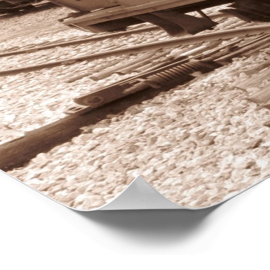 Oude #10 trein afdrukken poster (Hoek)