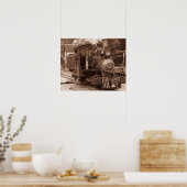 Oude #10  trein afdrukken poster (Keuken)