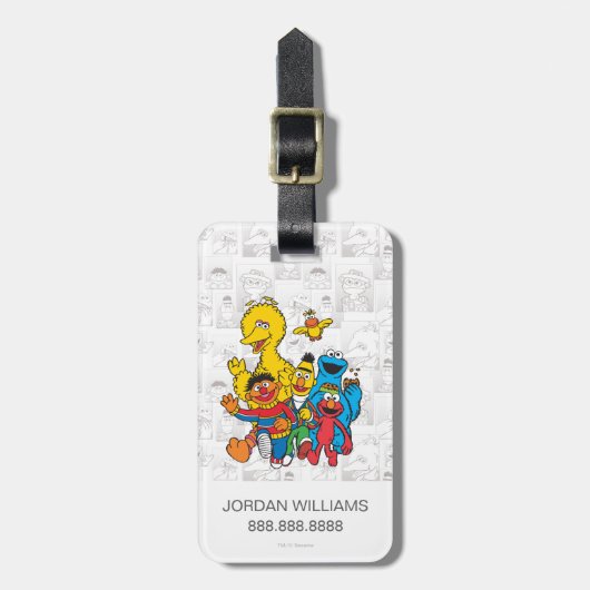 Oude 123 Sesame Street Bagagelabel (Voorkant verticaal)