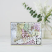 Oude 1766 Connecticut-kaart Briefkaart (Staand voorkant)