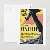 Oude 1939 Sea Cliff, Long Island, Reisposter Briefkaart (Voorkant / Achterkant)