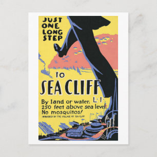 Oude 1939 Sea Cliff, Long Island, Reisposter Briefkaart