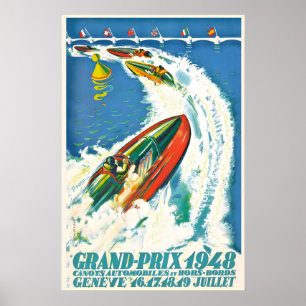 Oude 1948 Grand Prix raceautoposterprint Poster