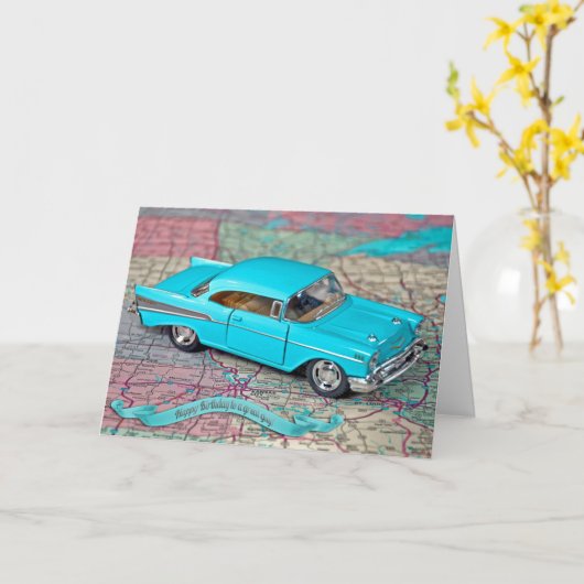 Oude 1957-autodag kaart (Gele Bloem)