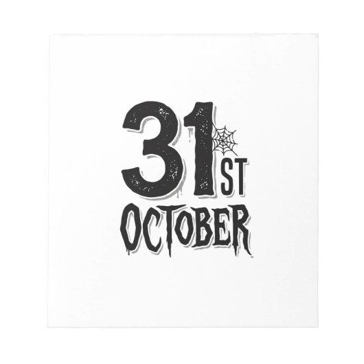 Oude 31e oktober Halloween-typografie ontwerp_1 Notitieblok (Voorkant)