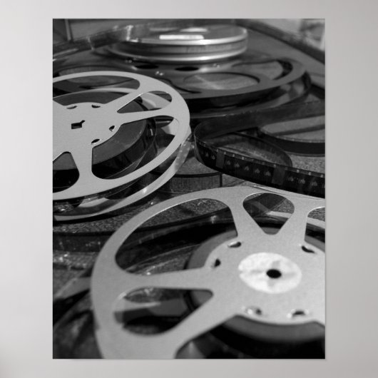 Oude 35 mm-filmrollen zwart-wit fotografie poster (Voorkant)