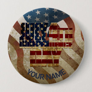 Oude 4 juli Onafhankelijkheidsdag ontwerp Ronde Button 4,0 Cm