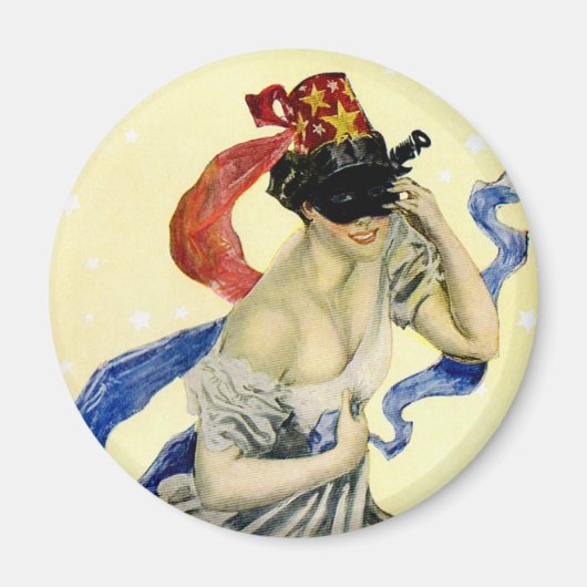 Oude 4 juli Patriottisch Maskerade Feest Magneet (Voorkant)