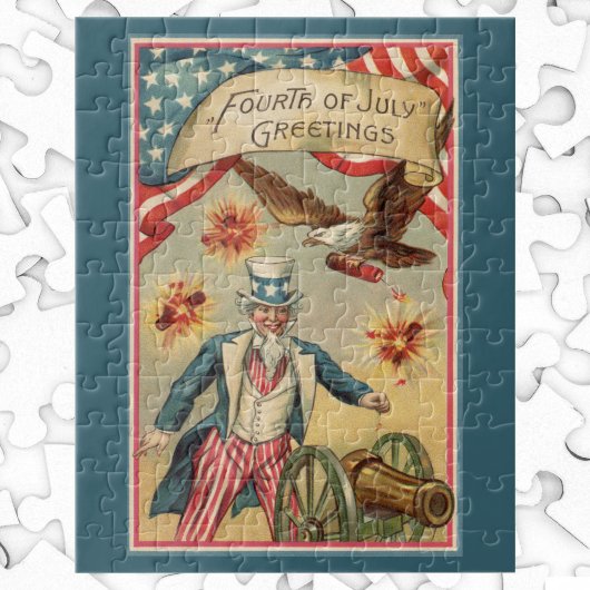 Oude 4 juli vuurwerk met Oom Sam Legpuzzel
