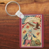 Oude 4 juli vuurwerk met Oom Sam Sleutelhanger (Voorkant)