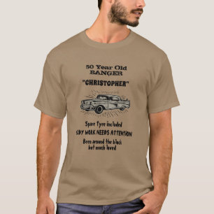 Oude 50ste verjaardag Joke Vintage Car Funny T-shirt