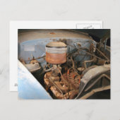 Oude 6-cilindermotor in een Kaiser Frazer Briefkaart (Voorkant / Achterkant)