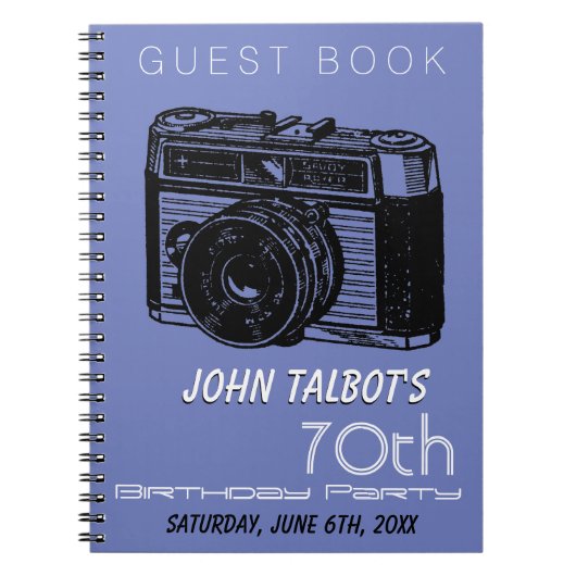 Oude 70e verjaardag van de Camera Gastboek 2 Notitieboek (Voorkant)