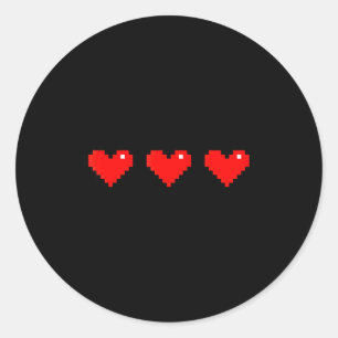 Oude 8 Bit Hart Arcade Retro Xel Gamer Valentijn Ronde Sticker