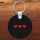 Oude 8 Bit Hart Arcade Retro Xel Gamer Valentijn Sleutelhanger (Voorkant)