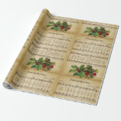 Oude 'A Child This Day Is Born' kerstliedje Cadeaupapier (Uitgerold)